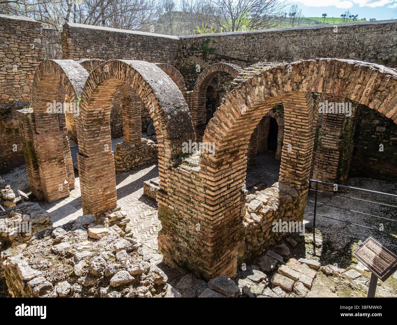 Ruines de bains arabes à Ronda, Andalousie, Espagne Banque D'Images