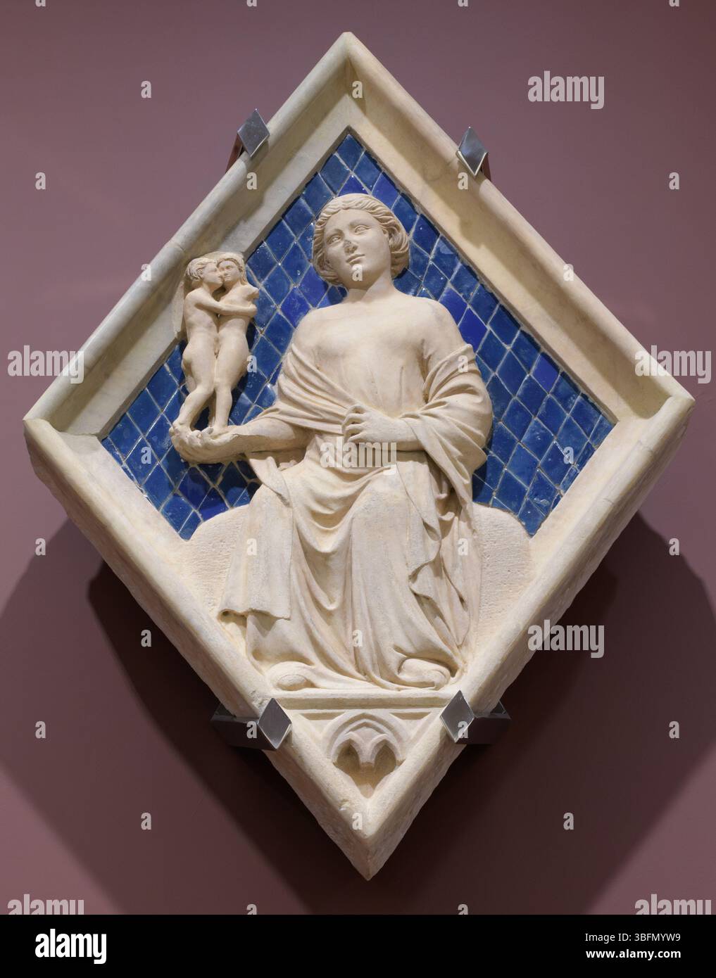 Relief losange - Campanile de la cathédrale de Florence, Florence, Italie. Banque D'Images