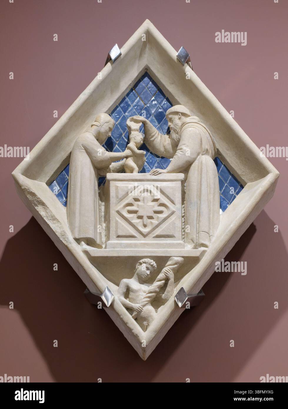 Relief losange - Campanile de la cathédrale de Florence, Florence, Italie. Banque D'Images