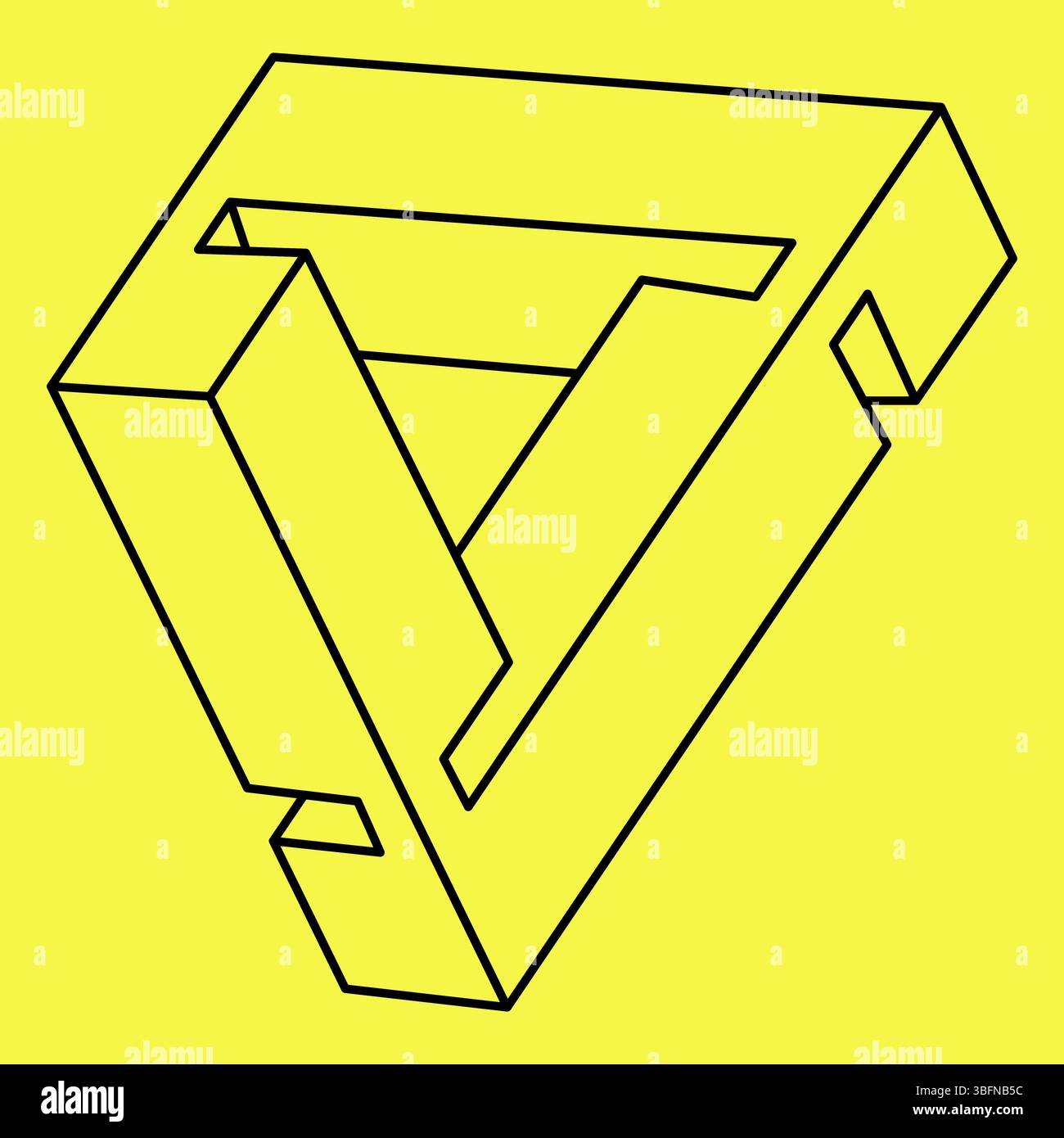 Formes impossibles. Géométrie sacrée. Figure d'illusion d'optique. Objet géométrique éternel abstrait. Ligne Op Forme géométrique impossible sur un Illustration de Vecteur