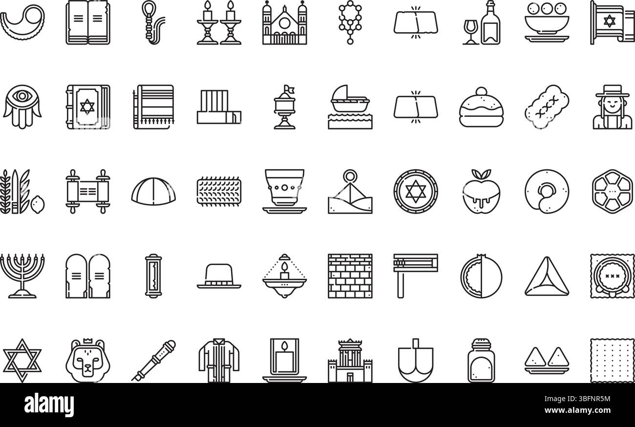 Icônes Judaïsme icônes icône vectorielle simple. Modèle de conception de symbole d'illustration pour élément d'interface utilisateur mobile Web. Illustration de Vecteur
