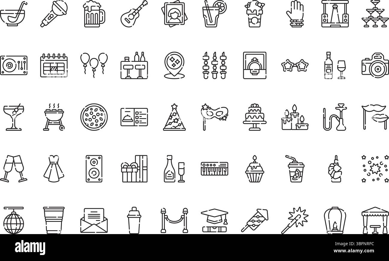 Icônes de fête et de célébration icône vectorielle simple. Modèle de conception de symbole d'illustration pour élément d'interface utilisateur mobile Web. Illustration de Vecteur