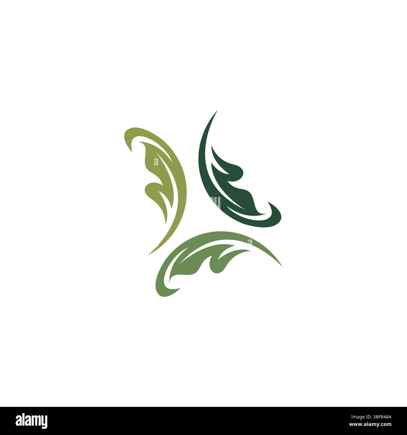 illustration vectorielle de logo de trois feuilles vertes Illustration de Vecteur