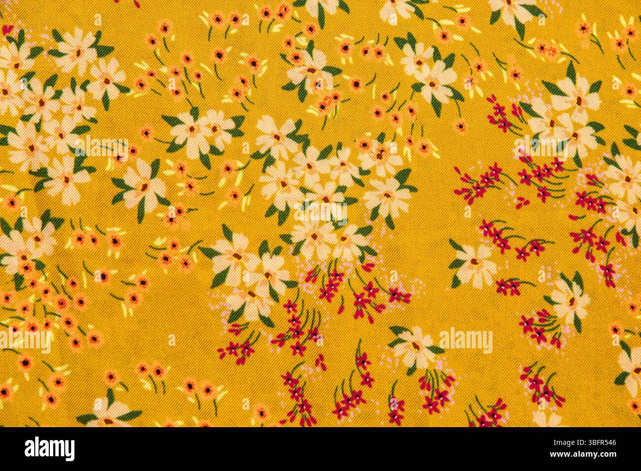 Motif de texture de tissu. tissu, textile, tissu, tissu, matériel, texture. Motif floral gros plan comme arrière-plan Banque D'Images