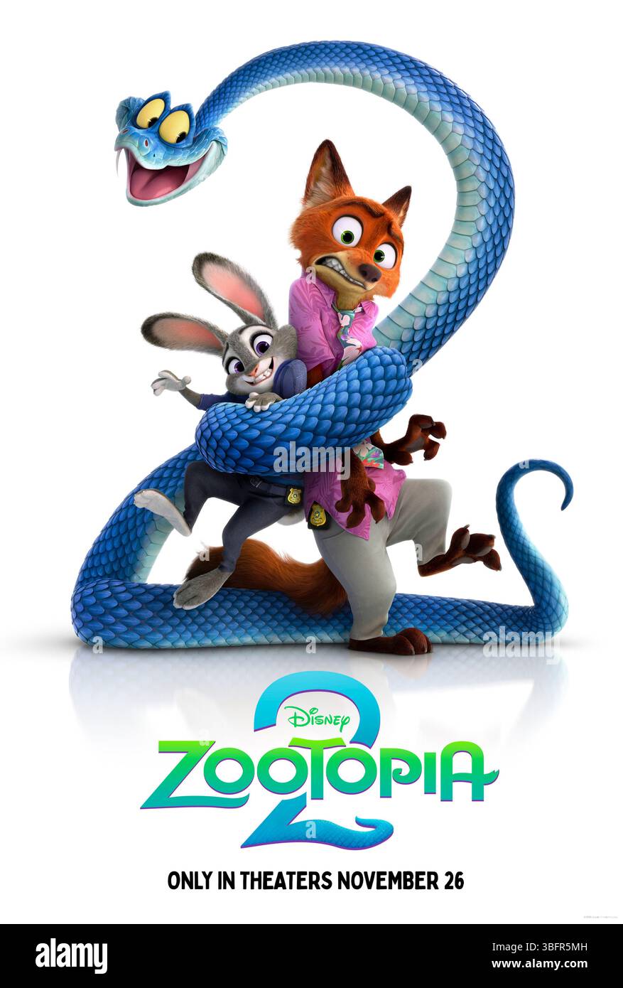 Zootopia 2 (2025) réalisé par Jared Bush et Josie Trinidad et mettant en vedette Ginnifer Goodwin, Jason Bateman et Idris Elba. Dans la suite très attendue, Judy Hopps et Nick Wilde reviennent pour résoudre un nouveau mystère dans la métropole animée de Zootopia, confrontés à de nouveaux défis et de nouveaux personnages hilarants. Affiche avancée AMÉRICAINE UNIQUEMENT POUR USAGE ÉDITORIAL. Crédit : BFA / Walt Disney Studios Motion Pictures Banque D'Images