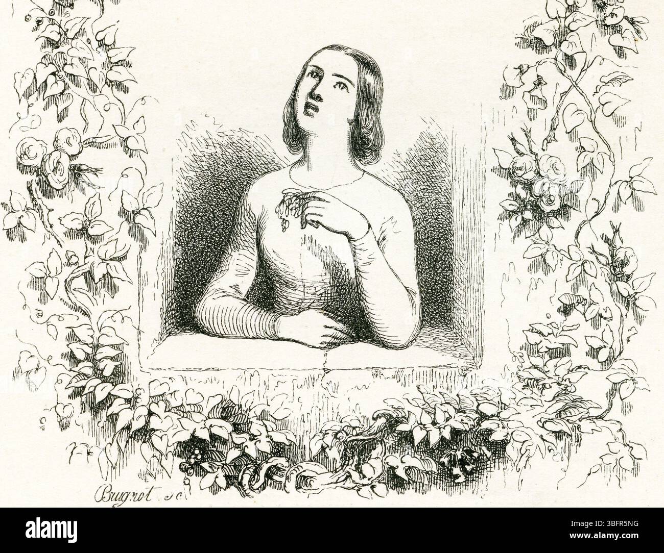 Prayerful Song - 1843 voyage ou il vous plaira illustration Banque D'Images