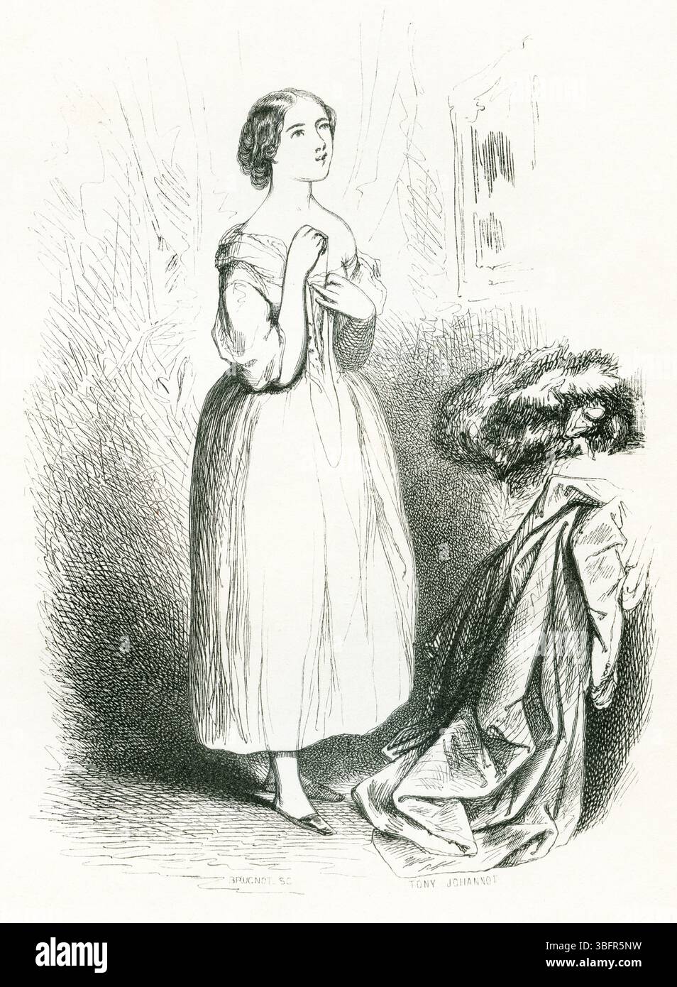 Orning Maiden Before the Ball - 1843 voyage ou il vous plaira illustration Banque D'Images