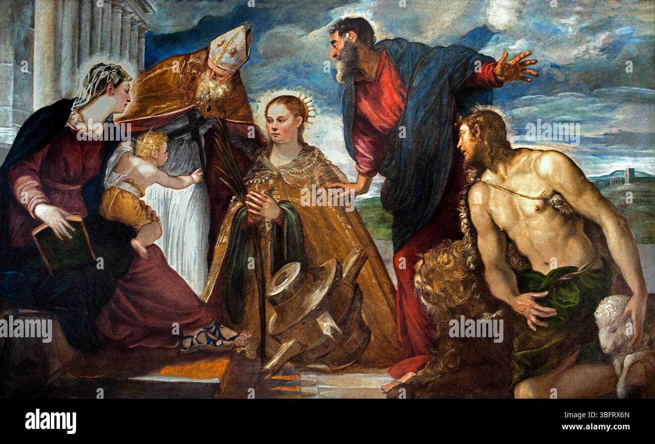 Vierge à l'enfant avec Catherine et composé Augustine saint Jean Baptiste - Jean Baptiste, Tintoretto ( Jacopo comin ) 1518 - 1594) Italien Jacopo Tintoretto Paris, Louvre, France, Français Banque D'Images Vierge à l'enfant avec Catherine et composé Augustine saint Jean Baptiste - Jean Baptiste, Tintoretto ( Jacopo comin ) 1518 - 1594) Italien Jacopo Tintoretto Paris, Louvre, France, Français Banque D'Images