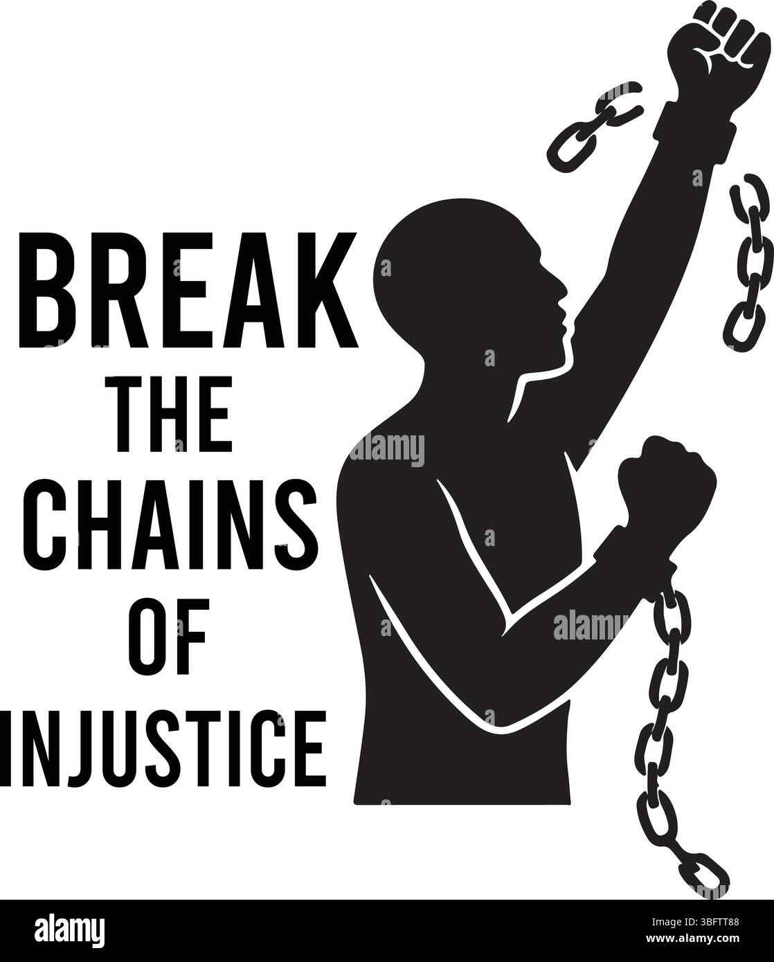 Briser les chaînes de l’injustice – illustration du concept des droits de l’homme et de la liberté Illustration de Vecteur