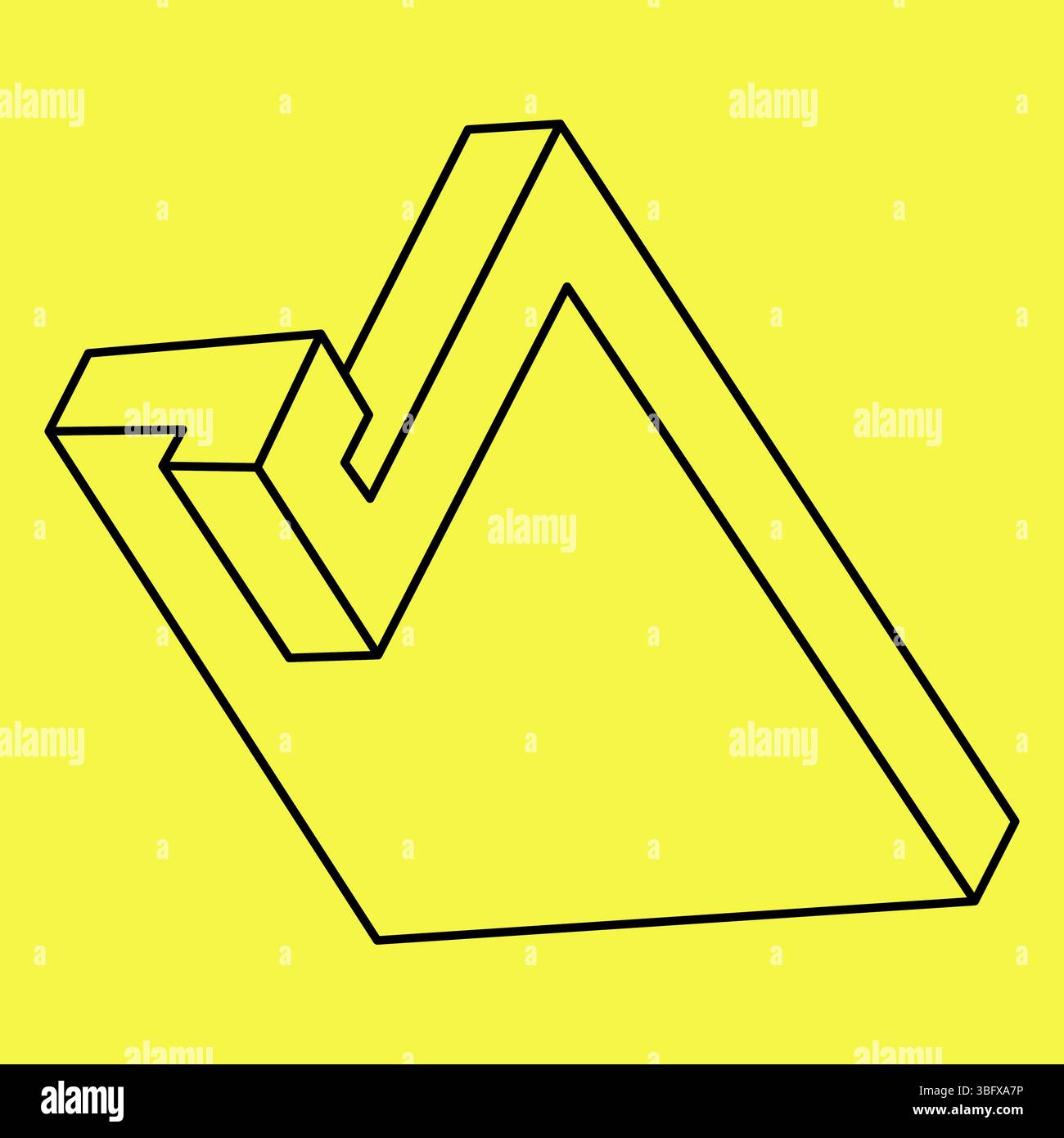 Formes impossibles. Géométrie sacrée. Forme d'illusion optique. Objet géométrique éternel abstrait. Impossible contour sans fin. Objet géométrique impossible Illustration de Vecteur