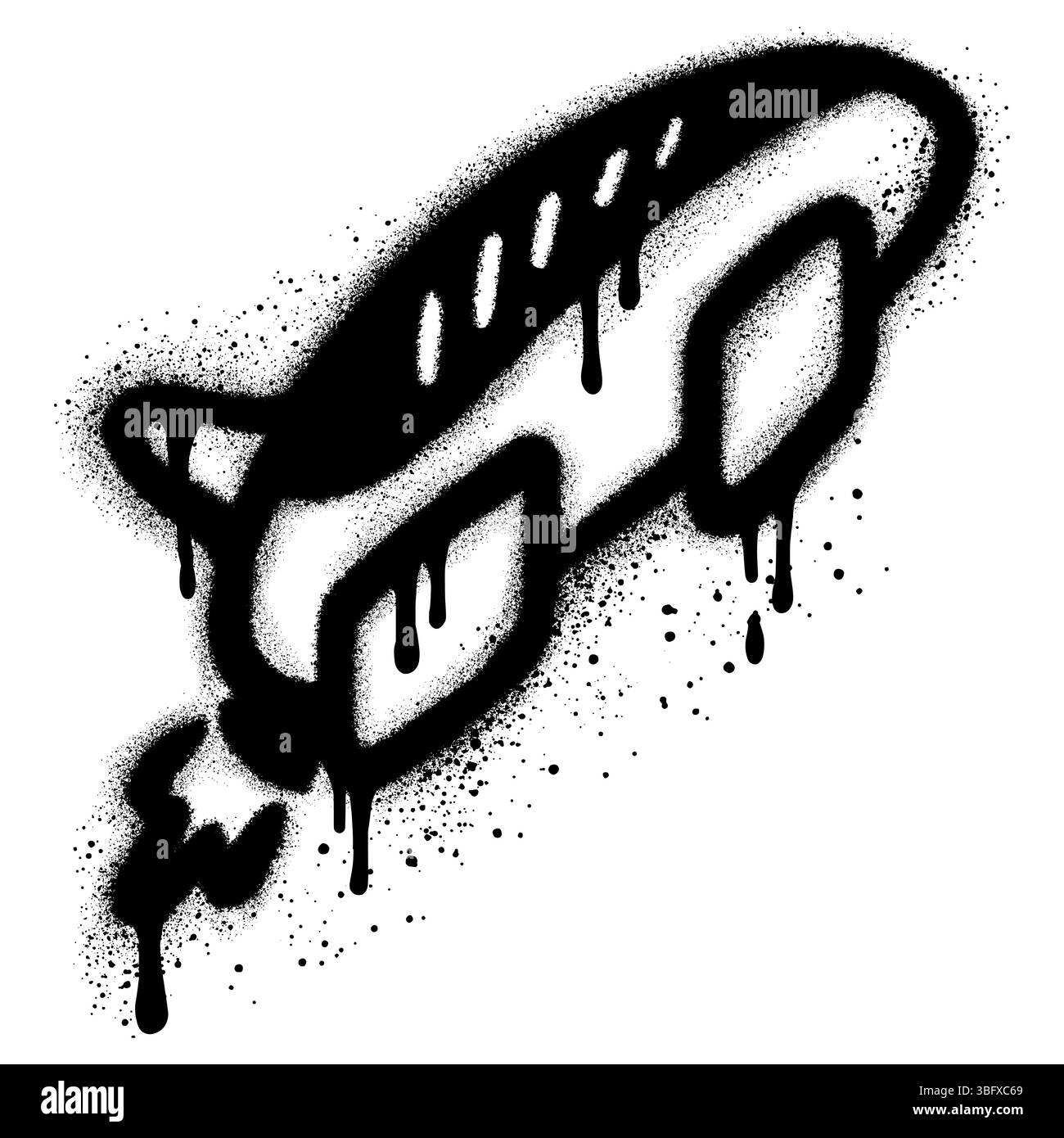 Vaisseau spatial Graffiti peint au pistolet isolé avec un fond blanc. Vectoriel design Street SPE 10. Illustration de Vecteur