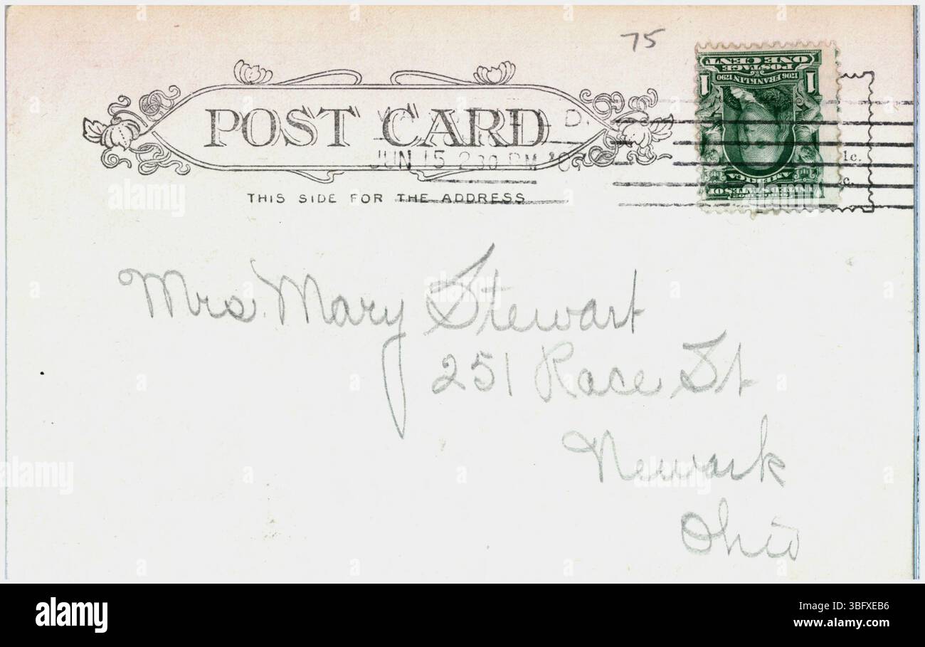 Une photographie en noir et blanc de 1907 de l'Ohio State Reformatory à Mansfield, Ohio, montrant la grande structure en briques de la prison. Banque D'Images