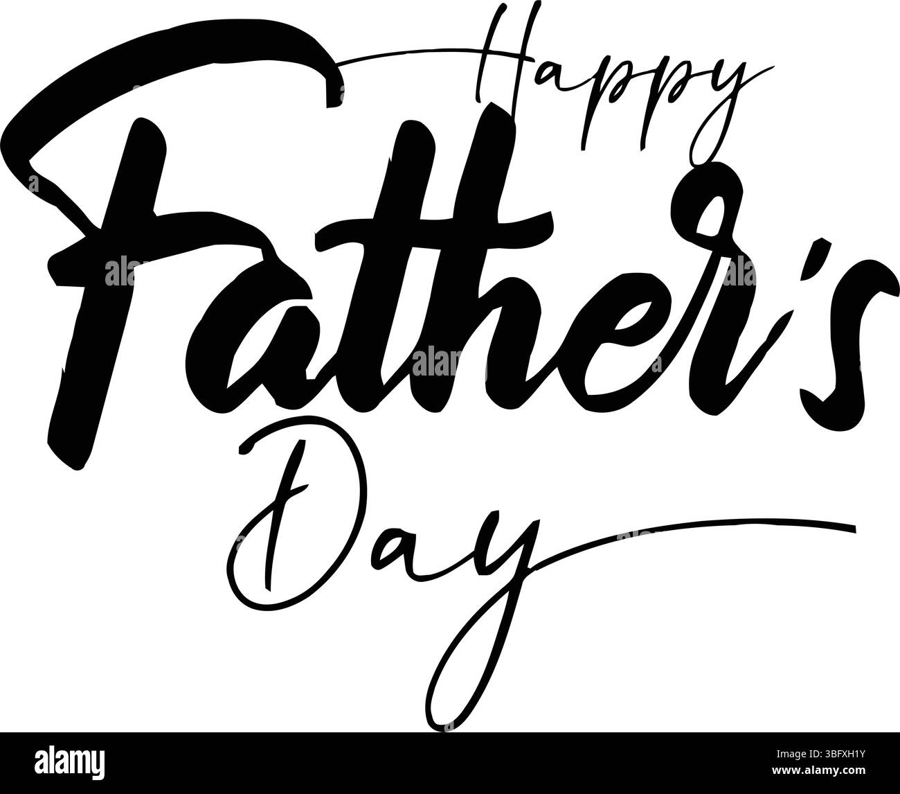 Design élégant de calligraphie Happy Pere's Day parfait pour les cartes, les bannières et les messages de médias sociaux célébrant les papas partout. Illustration de Vecteur