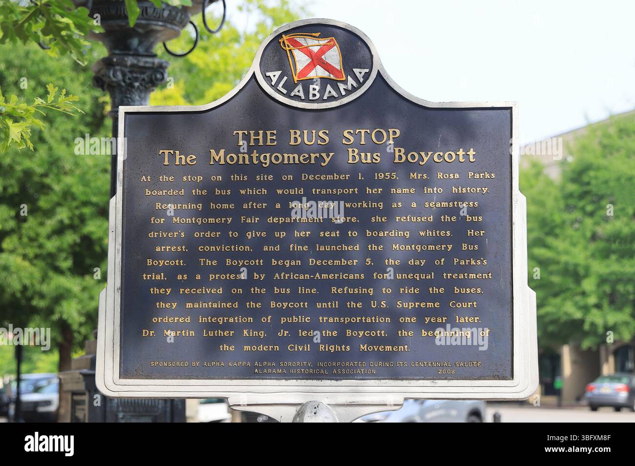 Rosa Parks, arrêtée dans un bus de Montgomery le 1er décembre 1955, pour avoir refusé de céder son siège à une personne blanche, ce qui a conduit au boycott de 391 jours. Banque D'Images