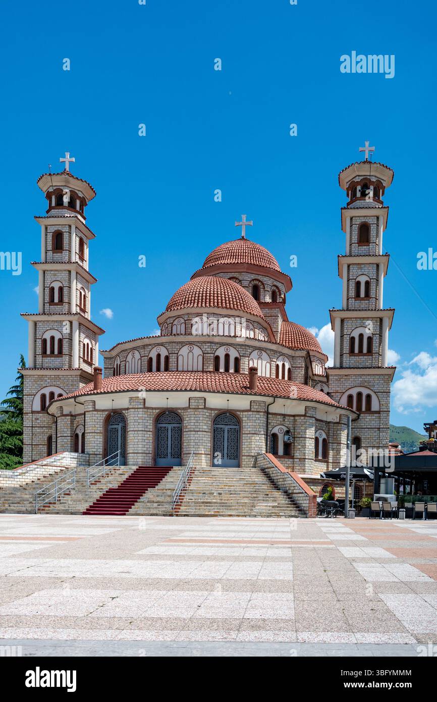 Résurrection de la cathédrale Christ orthodoxe, Korce, Albanie Banque D'Images