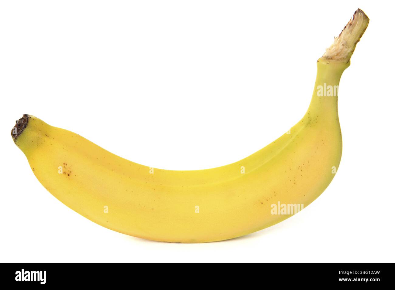 Banane jaune sur fond blanc Banque D'Images