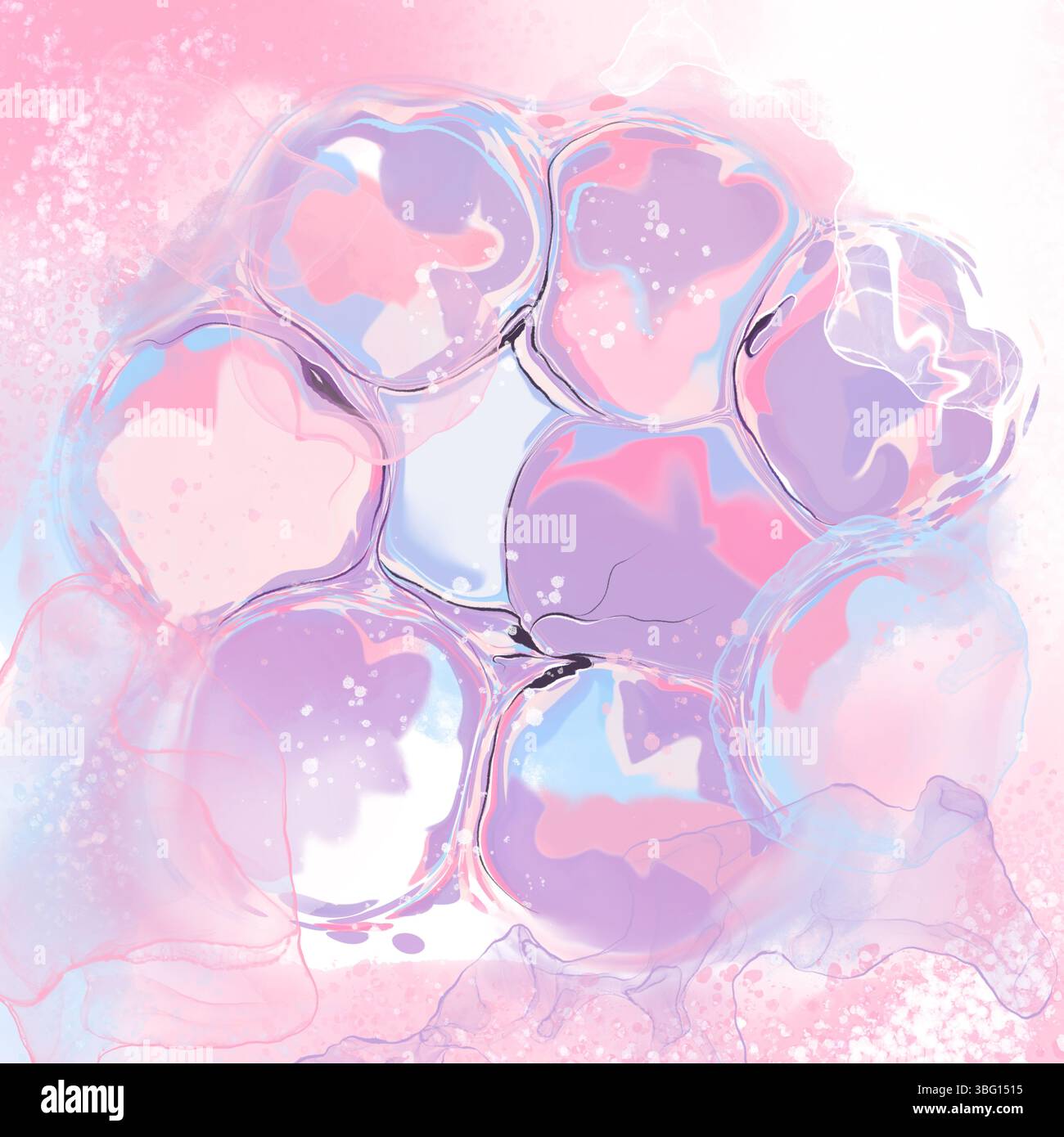 Art fluide en marbre abstrait avec des taches, des bulles et des lignes fluides Banque D'Images Art fluide en marbre abstrait avec des taches, des bulles et des lignes fluides Banque D'Images