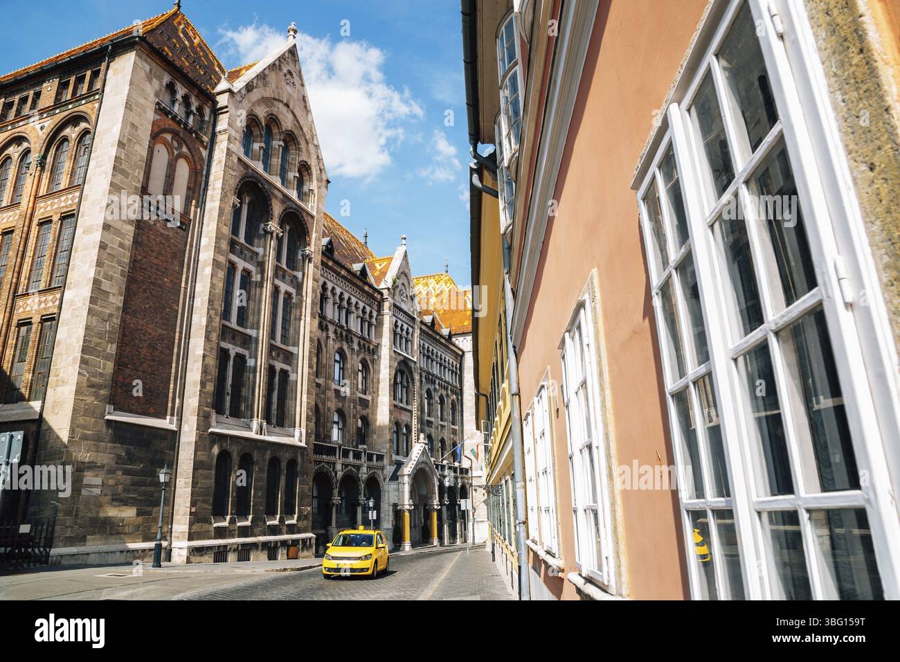 Archives nationales de Hongrie bâtiment dans le quartier du château de Buda à Budapest, Hongrie, Europe Banque D'Images