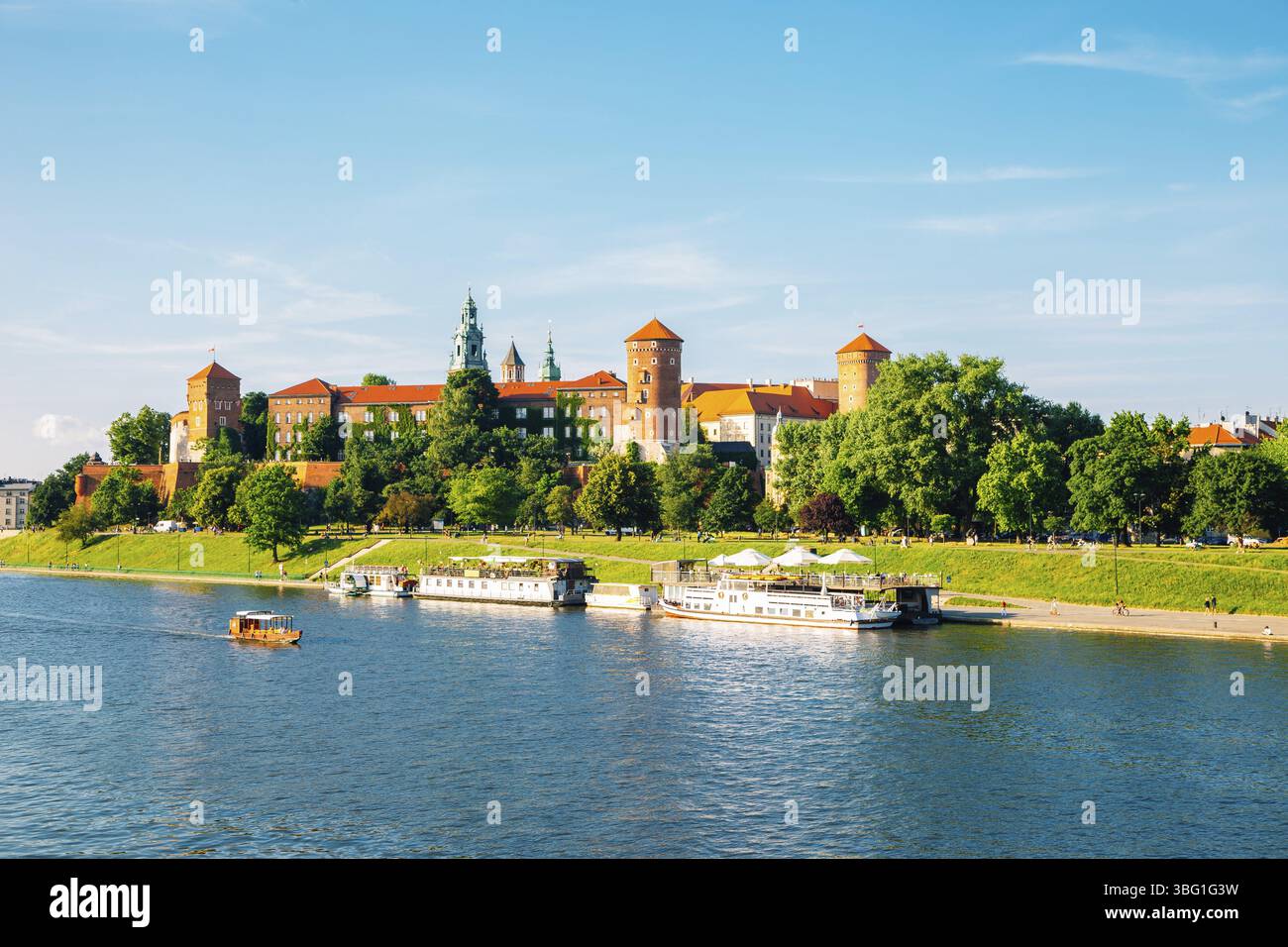 Château de Wawel et rivière Vistule à Cracovie, Pologne, Europe Banque D'Images