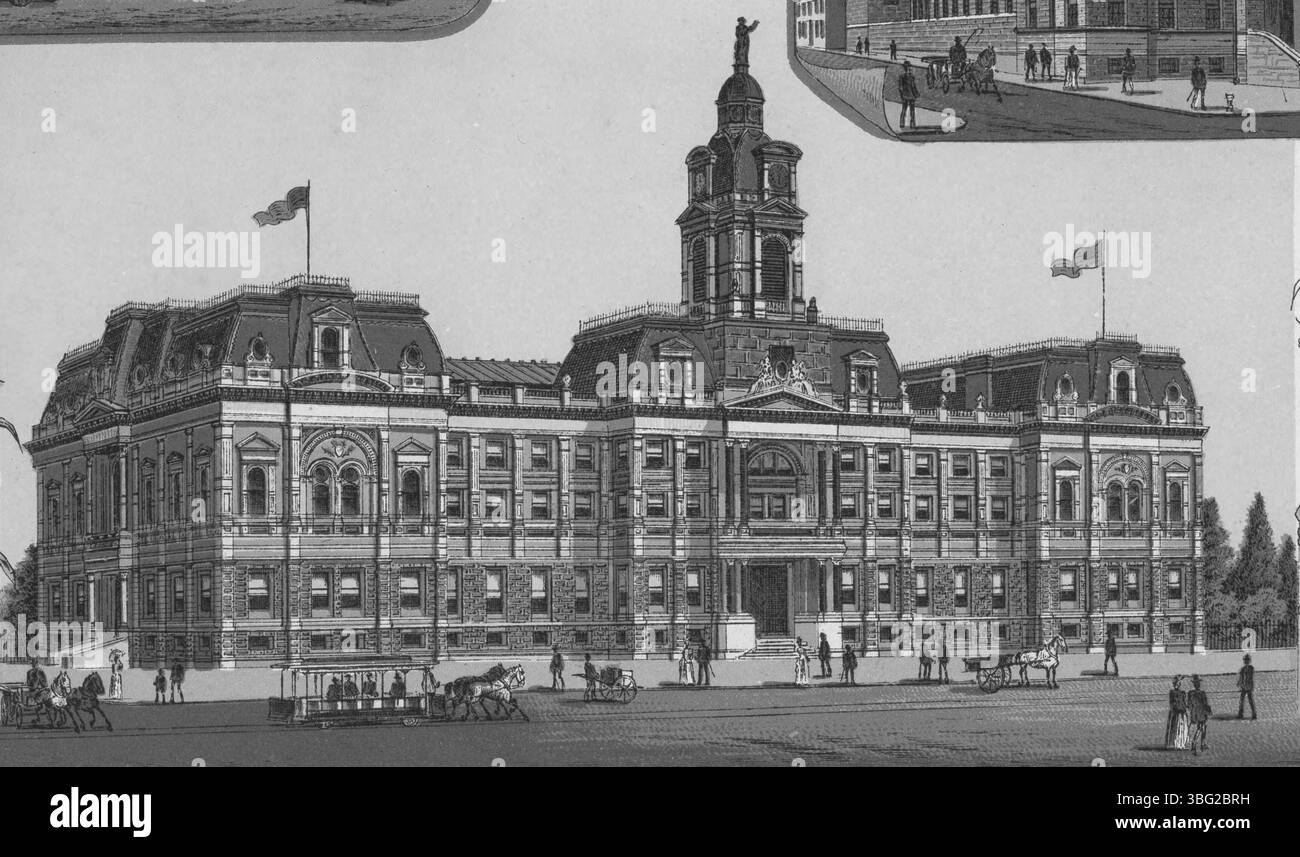 Le palais de justice du comté de Franklin est un bâtiment emblématique de Columbus, Ohio, servant de centre principal du comté pour les affaires juridiques et l'administration. Il a été un jalon important dans l’histoire de la ville et un point central pour le gouvernement et le droit. Banque D'Images