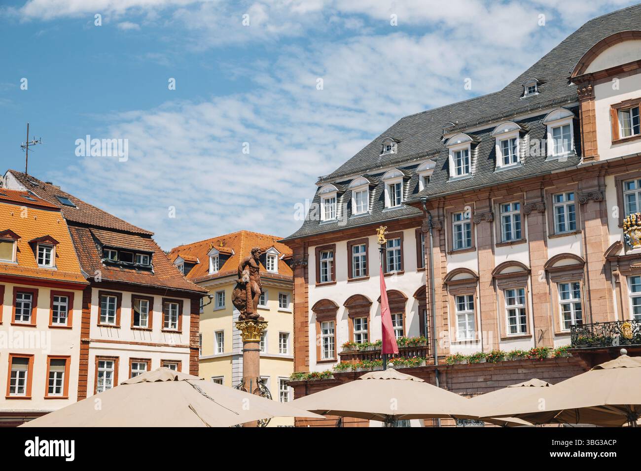 Place du marché de la vieille ville à Heidelberg, Allemagne, Europe Banque D'Images