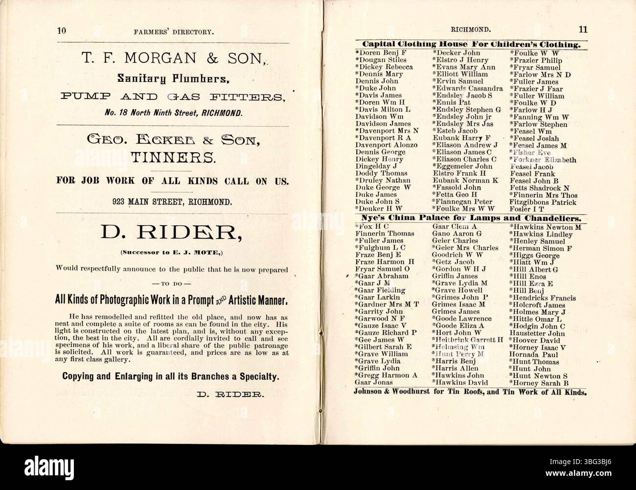 La page 7 du répertoire des agriculteurs du comté de Wayne offre des listes agricoles supplémentaires, des croquis et des renseignements biographiques sur les familles locales et les communautés agricoles du comté de Wayne, Indiana, et du comté de Preble, Ohio. Banque D'Images