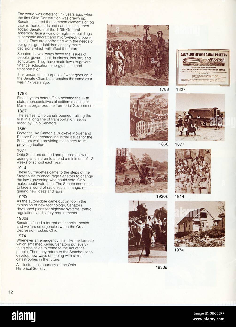 Brochure de la 113e Assemblée générale du Sénat de l’Ohio (1979-1980), offrant un aperçu de la structure du Sénat de l’Ohio et du processus législatif. Il comprend une liste des sénateurs et de leurs districts pour encourager l'engagement du public auprès du gouvernement de l'État. Banque D'Images