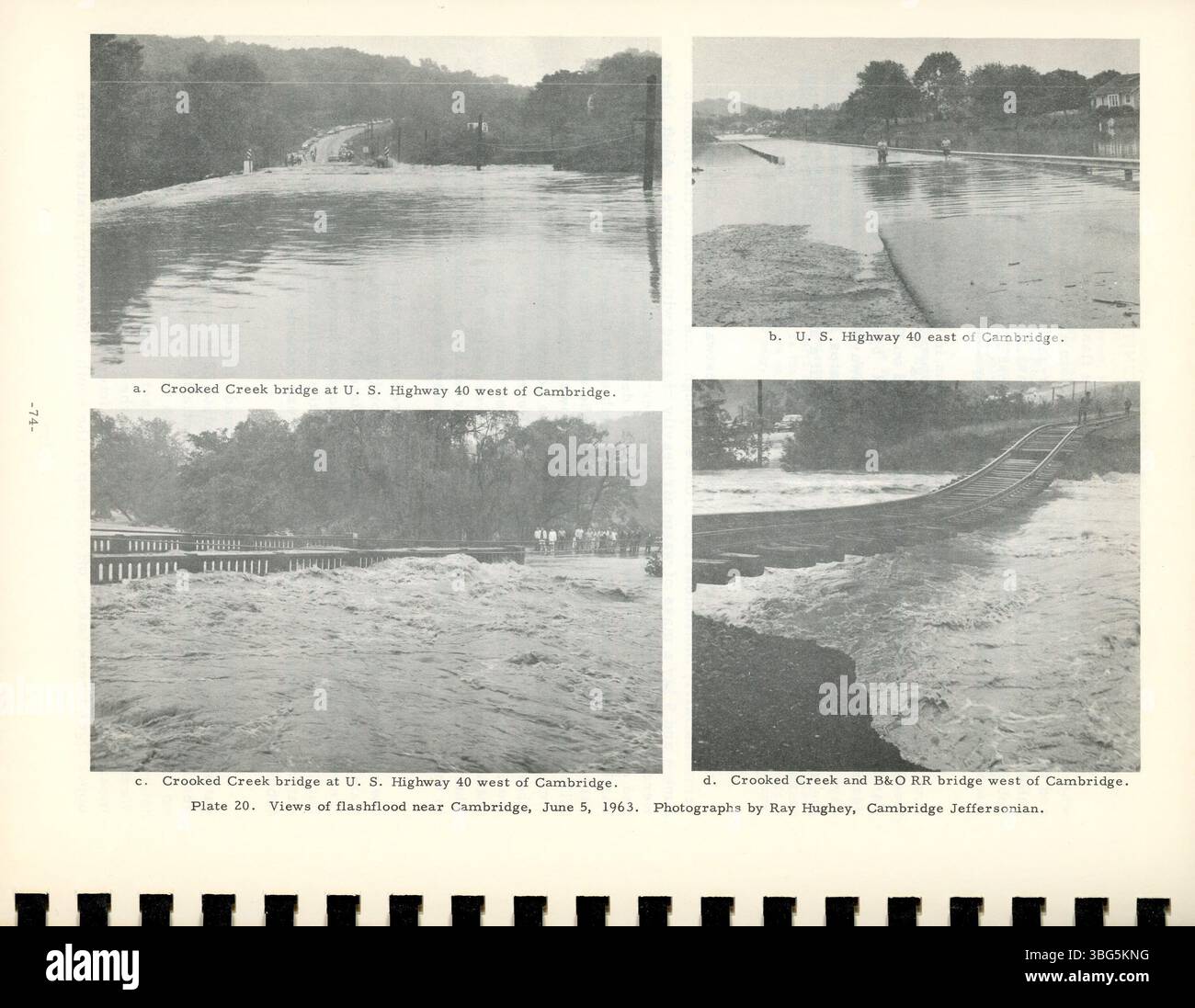 Les inondations de 1963 en Ohio ont causé des dommages importants, dont un événement majeur en mars dans le bassin de la rivière Hocking. Cette inondation a égalé ou dépassé les crues record antérieures dans les régions de Rush Creek et de Little Miami River. Les dégâts ont atteint 28 millions de dollars, avec plus de 3 000 maisons touchées. Athènes a connu des inondations partielles. L'événement a fait deux morts et plus de 5 000 personnes ont été évacuées. Banque D'Images