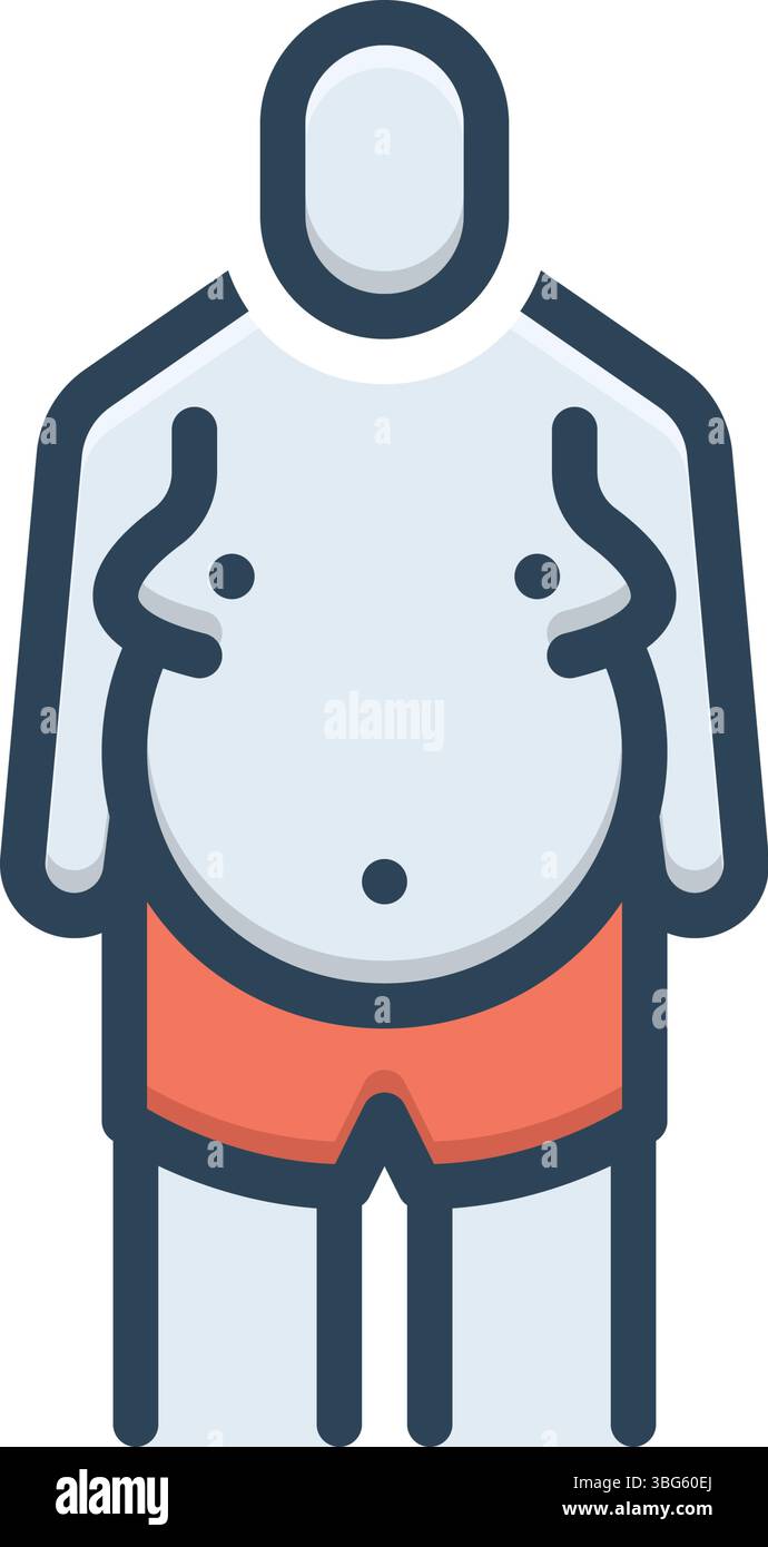 Icône pour gros ventre, graisse Illustration de Vecteur