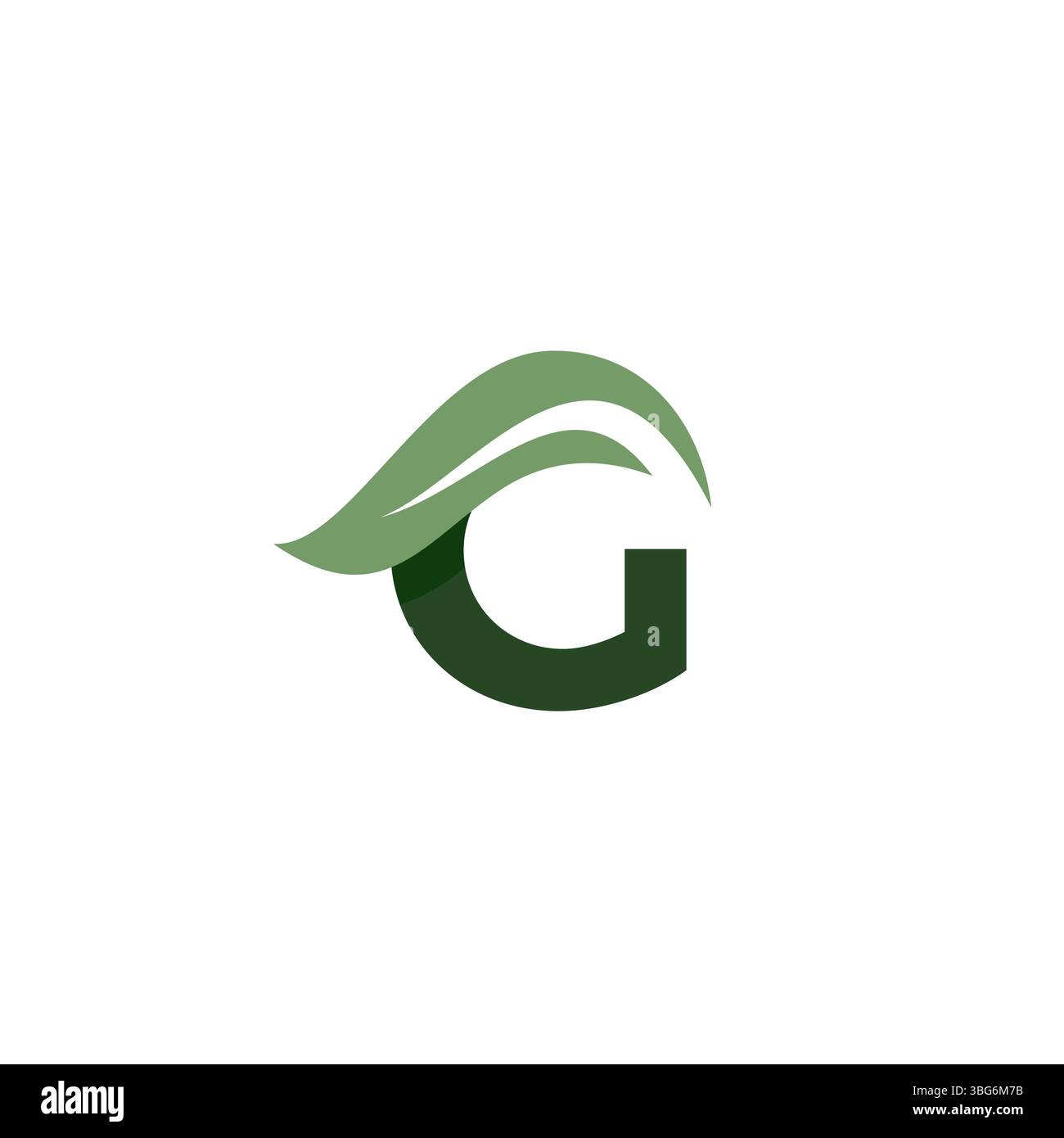 Modèle de conception de logo de feuille de lettre G. Illustration de Vecteur