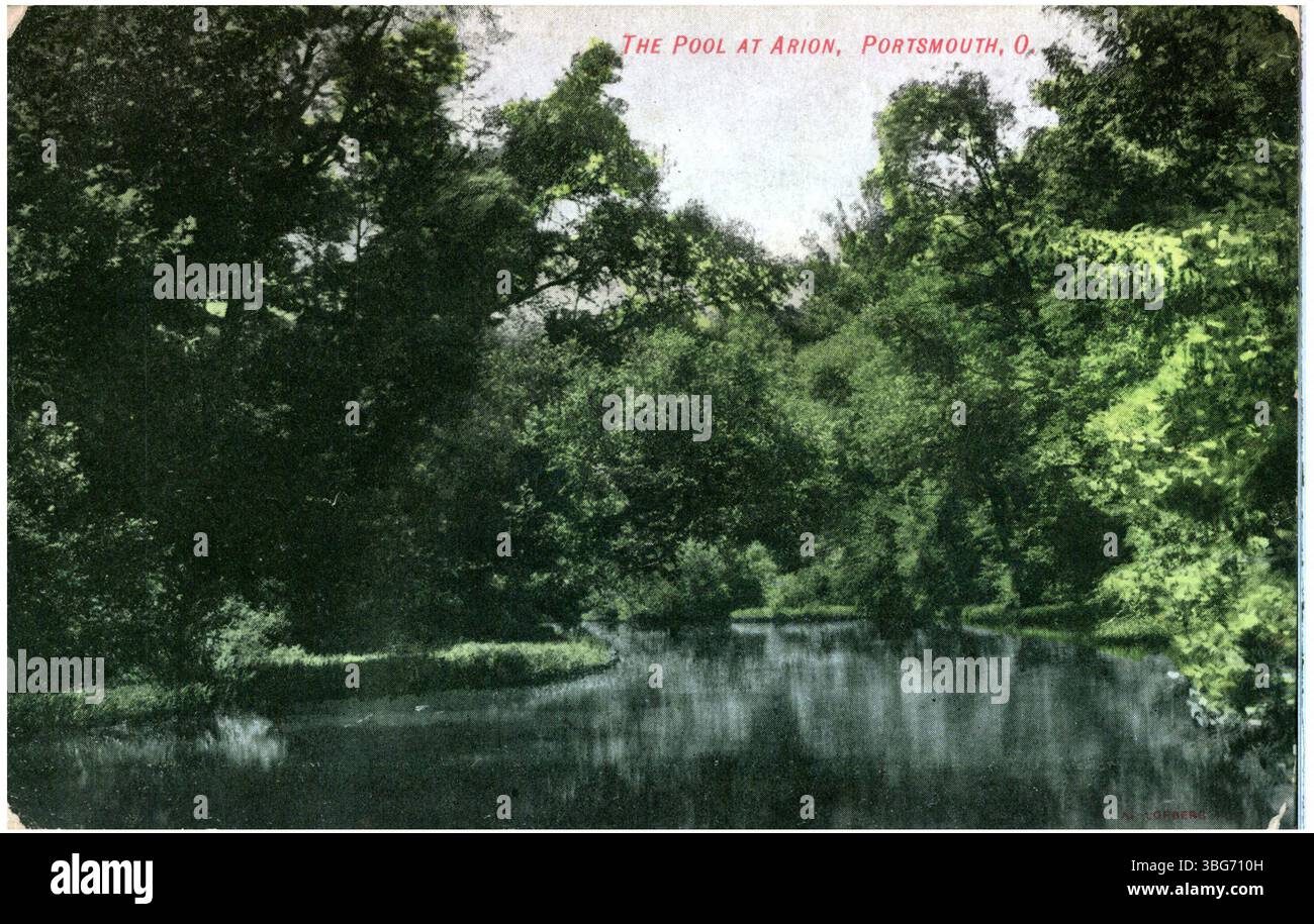 Une vue de la piscine à Arion à Portsmouth, Ohio, prise en 1907. L'installation était un lieu de loisirs public populaire au début du XXe siècle Portsmouth. Banque D'Images