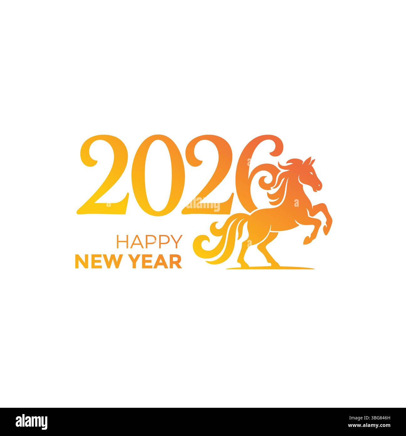 Bonne année 2026 . Année du cheval Illustration de Vecteur