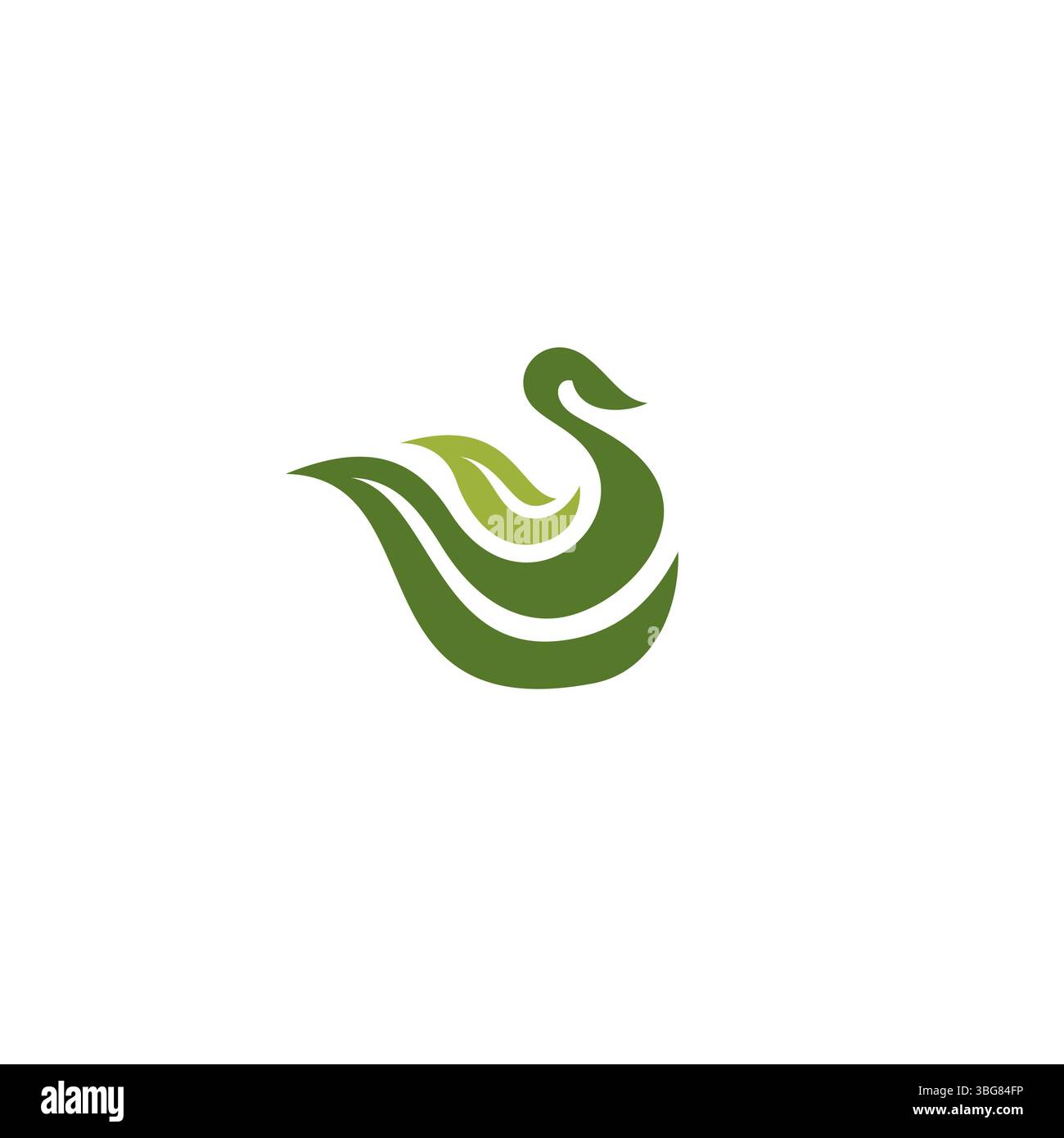 Logo Swan Leaf Organic Illustration de Vecteur