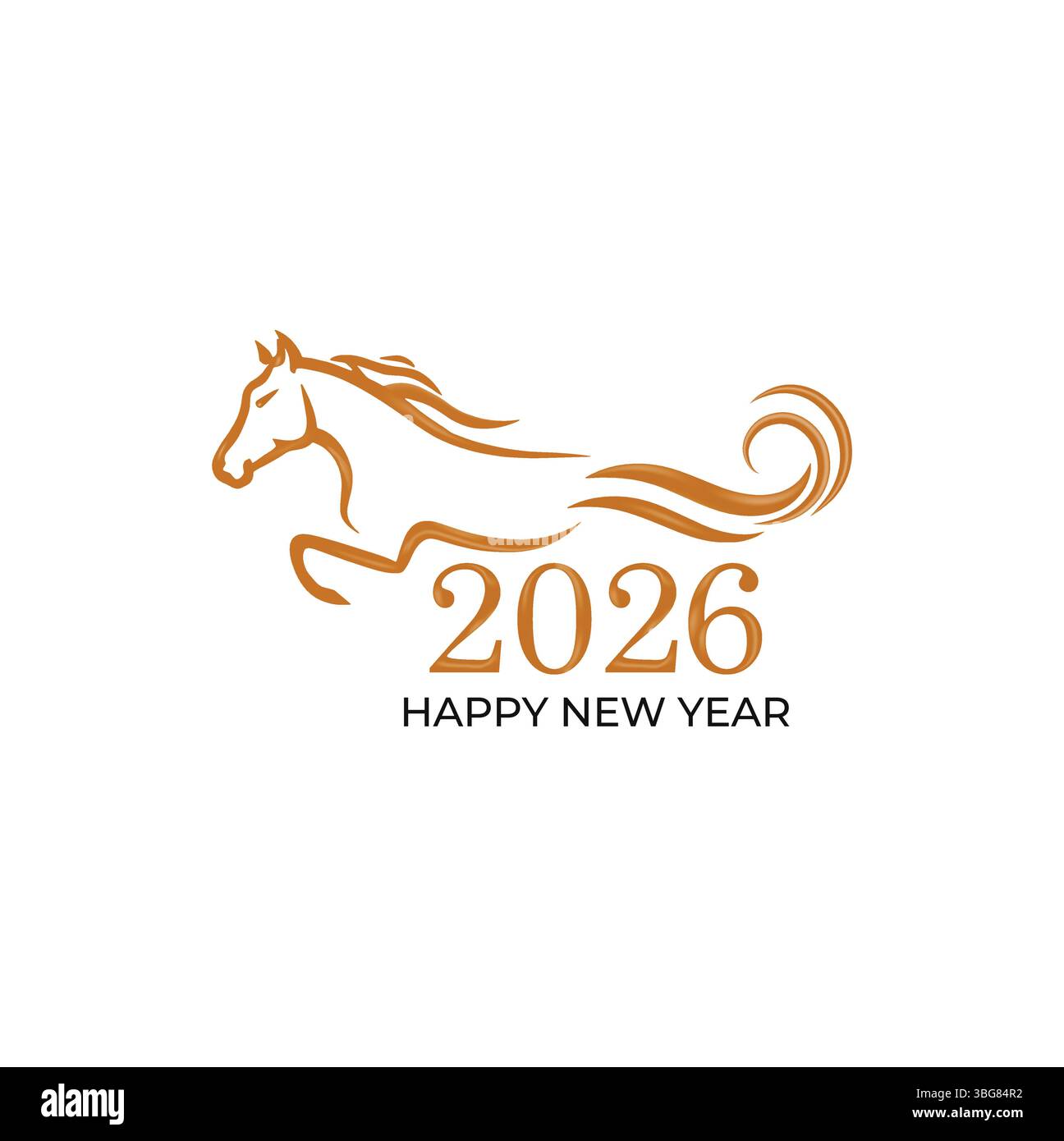 Bonne année 2026 . Année du cheval Illustration de Vecteur