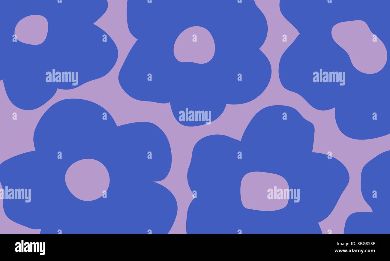 Fond de fleurs groovy. Motif naïf floral dessiné à la main. Design minimaliste abstrait dans le style hippie rétro des années 60-70 Illustration de Vecteur