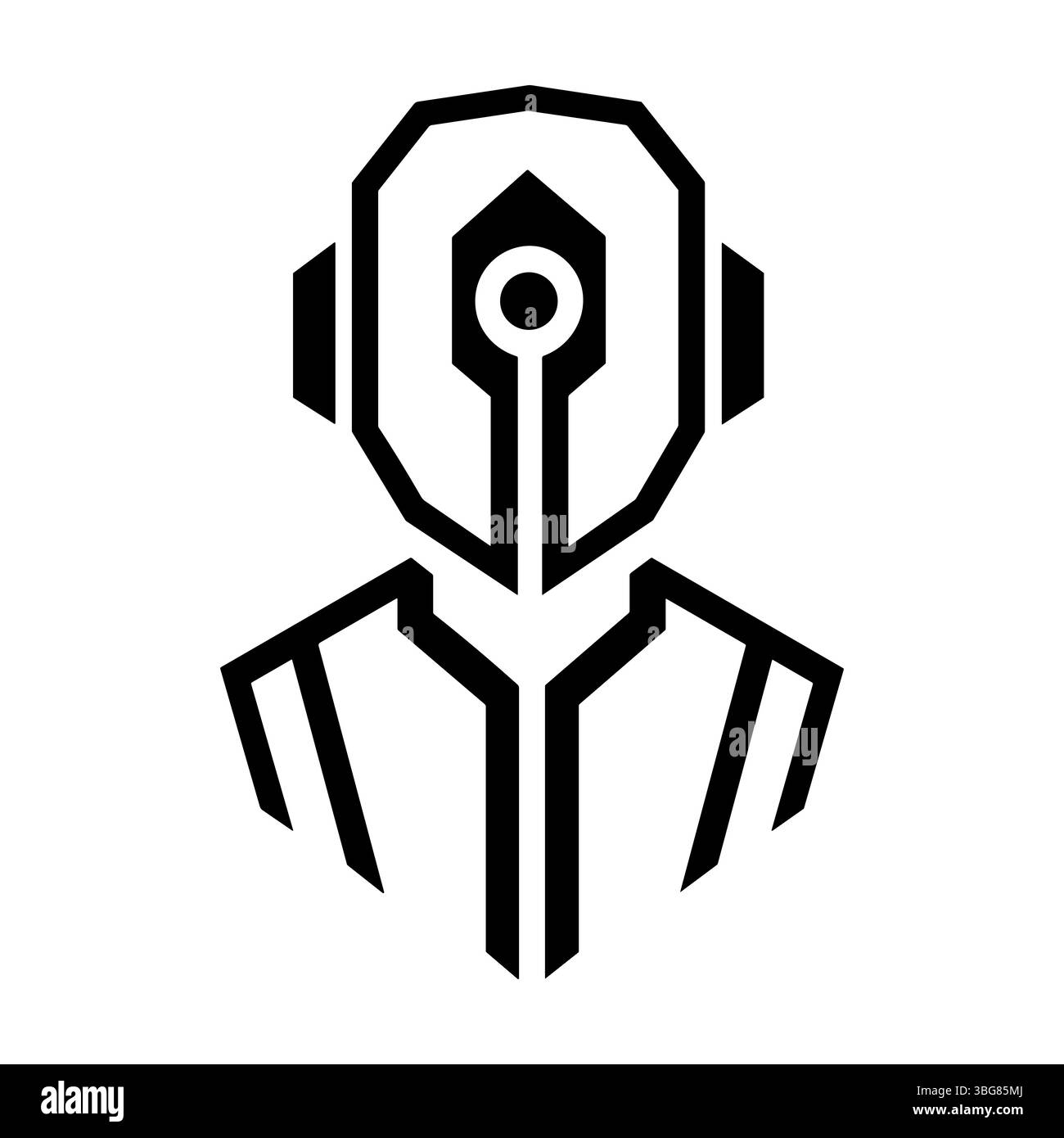 Intelligence artificielle, icône de robot de contour. Conception vectorielle simple Illustration de Vecteur