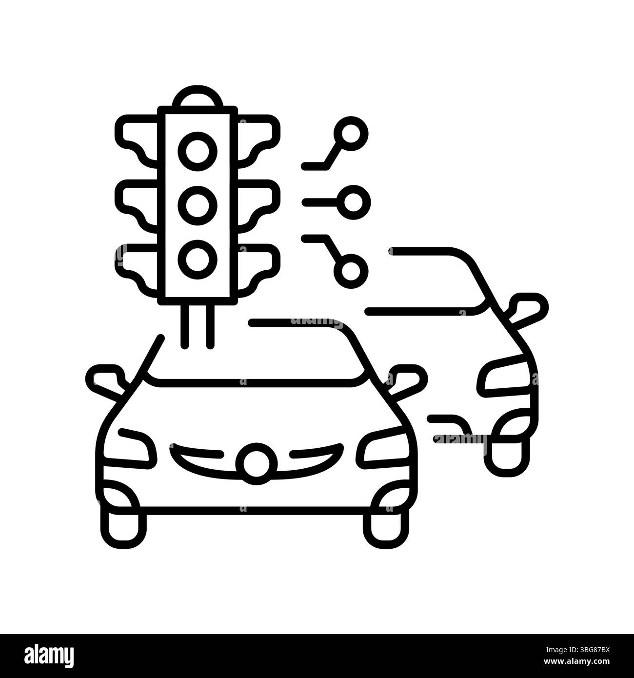 contrôle automatisé du trafic, icône de ligne noire pour les projets numériques et imprimés. Icônes nettes minimales pour les applications et les sites Web. Icônes simples modernes pour UI UX a Illustration de Vecteur