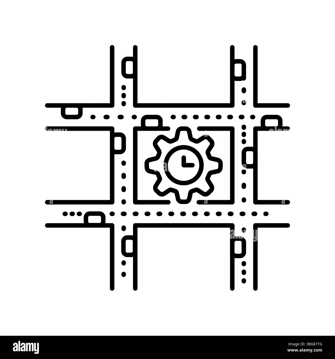 icône de ligne noire de prévision de flux de trafic pour les projets numériques et imprimés. Icônes nettes minimales pour les applications et les sites Web. Icônes simples modernes pour UI UX et Illustration de Vecteur