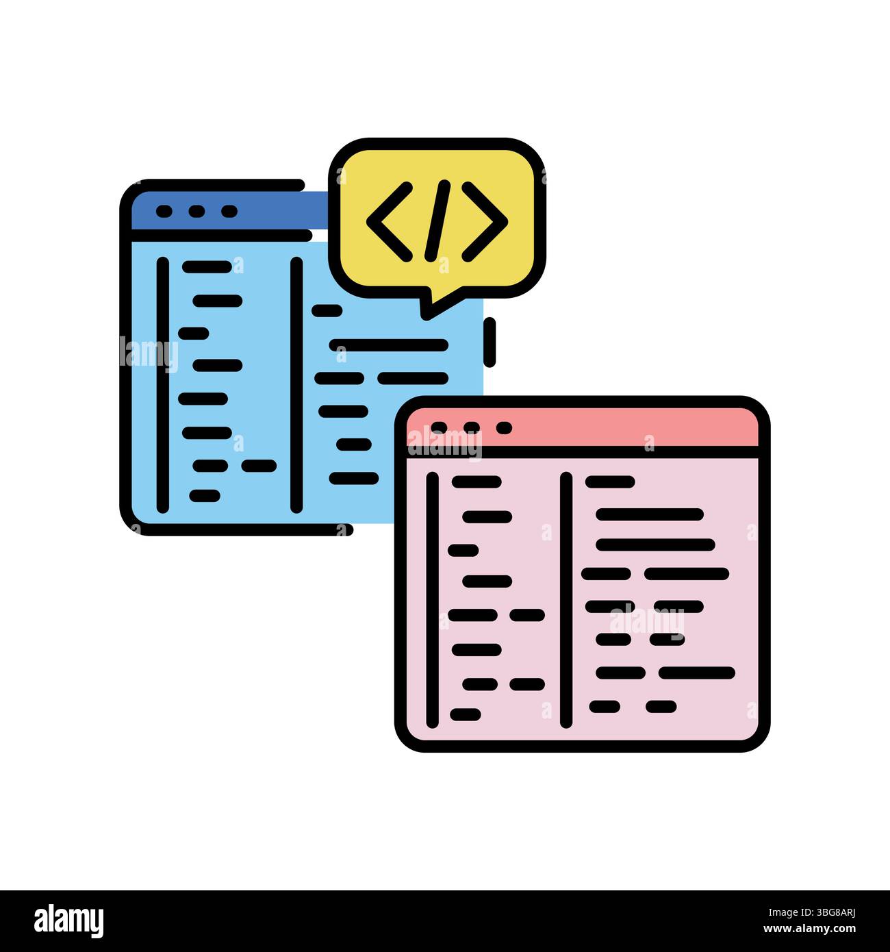 icône plate couleur de refactoring de code automatisé pour les projets numériques et d'impression. Icônes nettes minimales pour les applications et les sites Web. Icônes simples modernes pour UI UX a Illustration de Vecteur