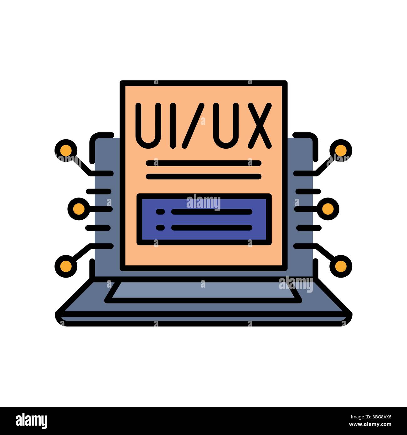 Icône de ligne de couleur de génération de conception UI UX automatisée pour les projets numériques et d'impression. Icônes nettes minimales pour les applications et les sites Web. Icônes simples modernes pour Illustration de Vecteur