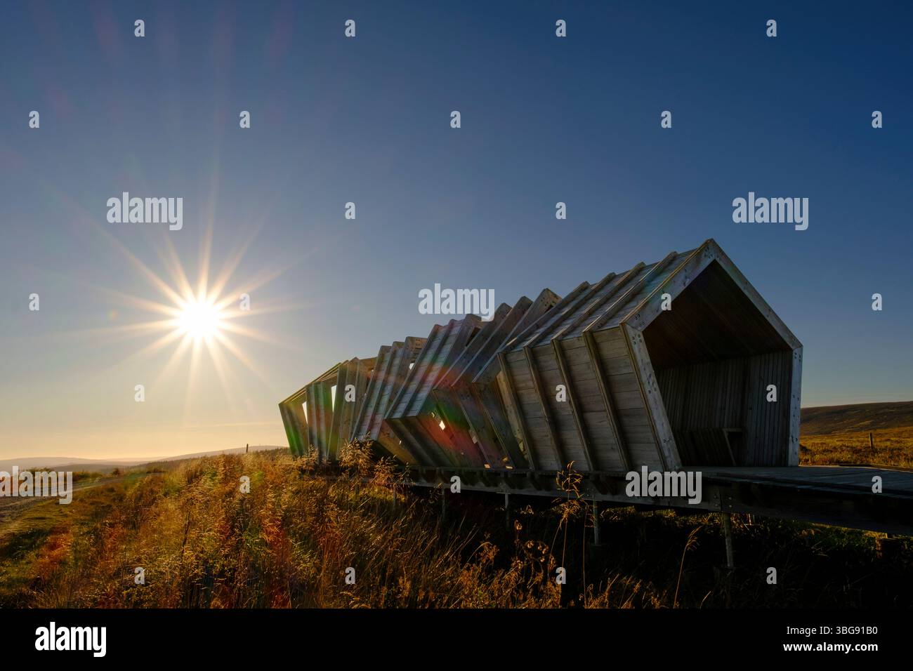 Angleterre, Northumberland, forêt de Kielder. Blakehope Nick Overlook, le Nick, sur la Kielder Water and Forest Drive. Banque D'Images