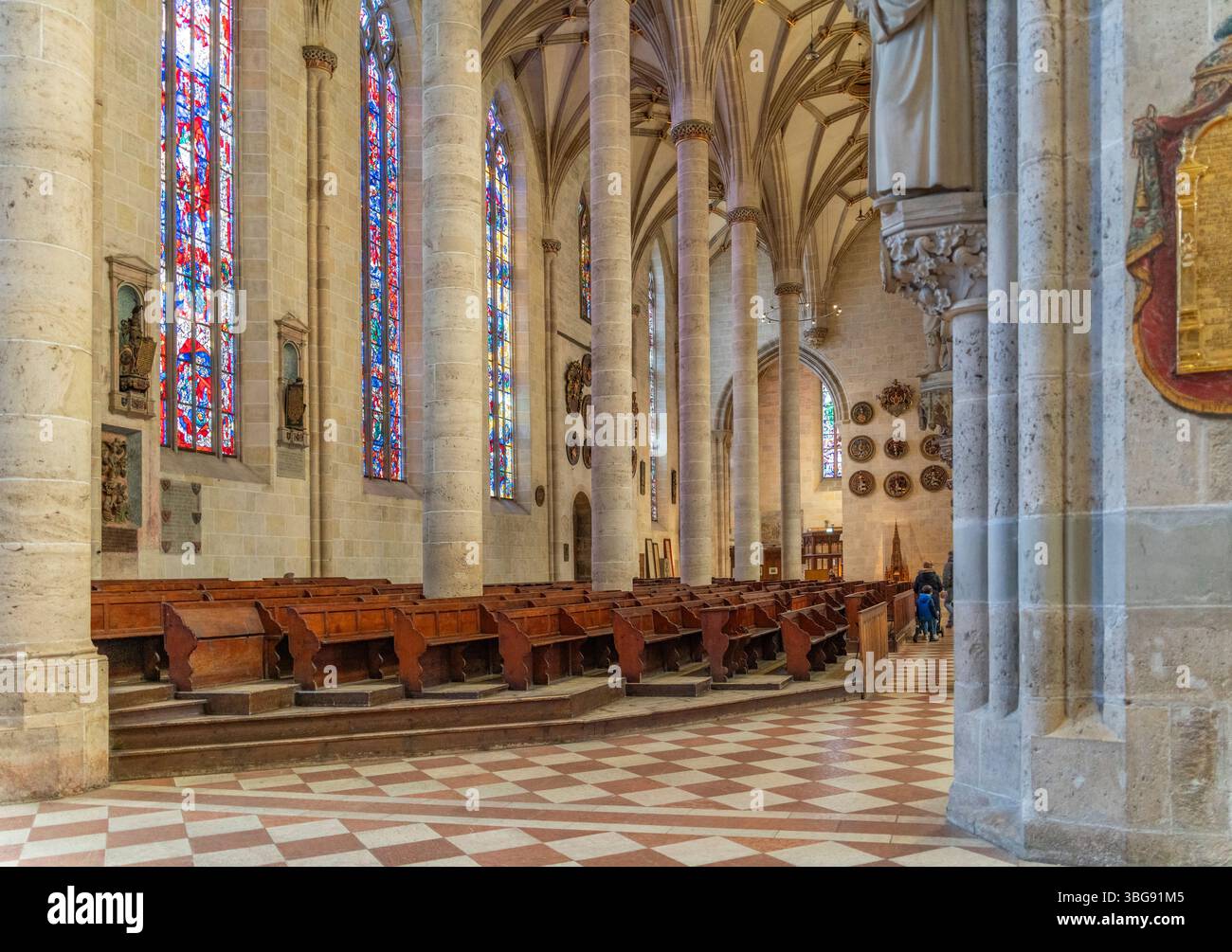 Paysage à l'intérieur de la Ulm Minster à Ulm, une ville dans un état nommé Bade-Wuerttemberg dans le sud-ouest de l'Allemagne Banque D'Images