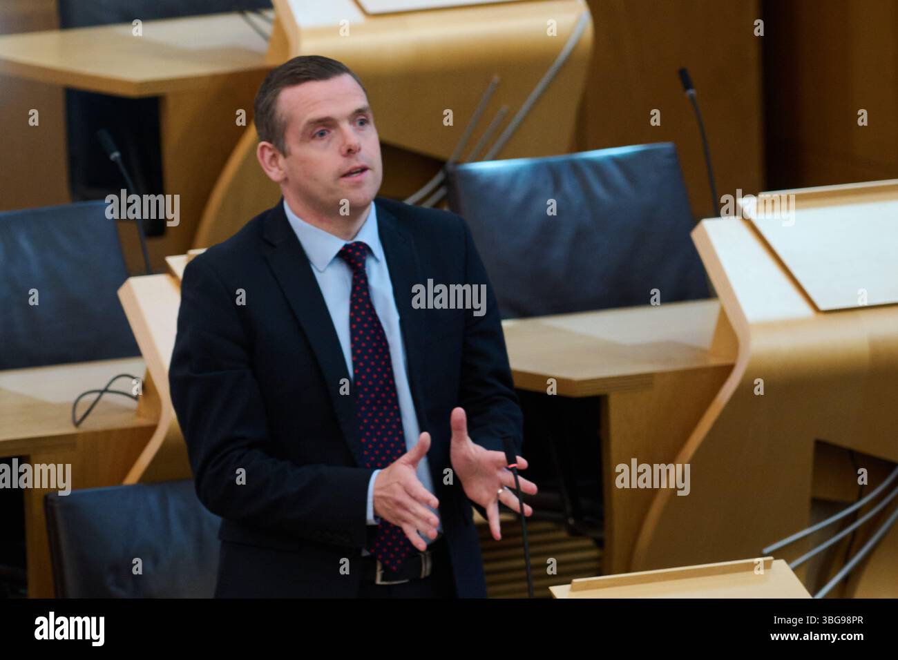 Édimbourg Écosse, Royaume-Uni 04 juin 2025. Douglas Ross député au Parlement écossais soulève un rappel au Règlement. crédit sst/alamy live news Banque D'Images