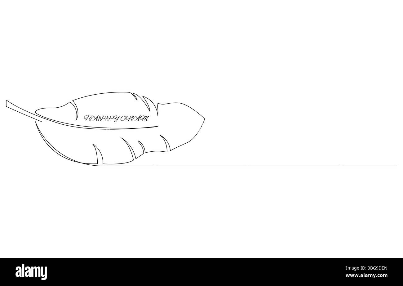 Célébration du festival Onam Une représentation artistique de la danse et de la culture, dessin simple ligne de pot, bananes et œufs, décoration de cloche du festival Happy Onam Illustration de Vecteur