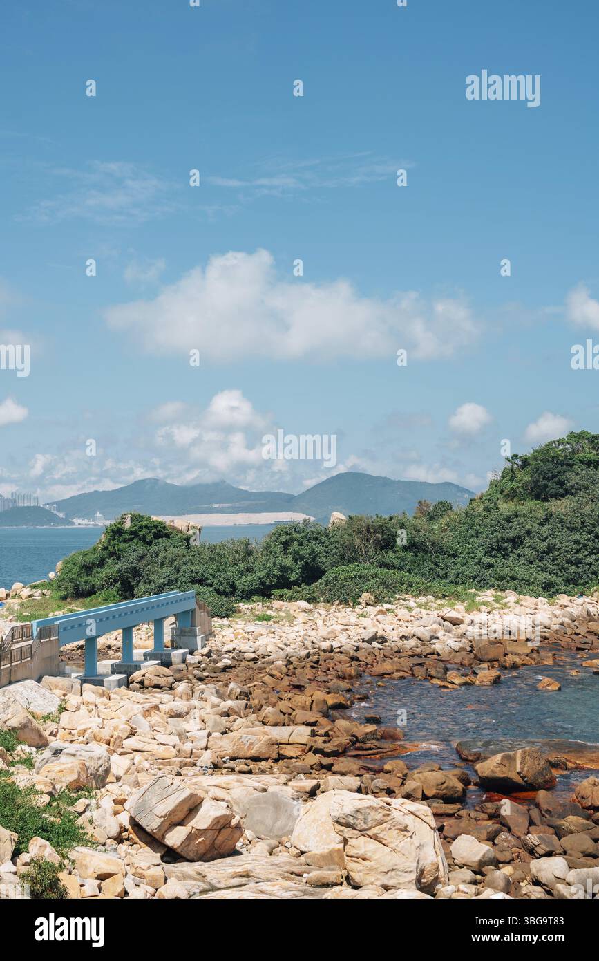 Pont Shek O Beach Lovers et sentier Tai Tau Chau à Hong Kong Banque D'Images