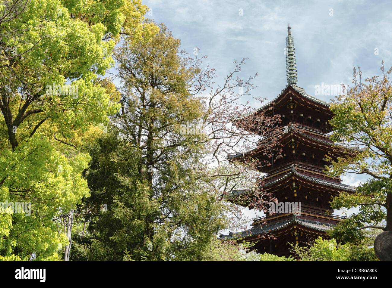 Parc Ueno cinq étages pagode du temple kanei-ji à Tokyo, Japon, Asie Banque D'Images