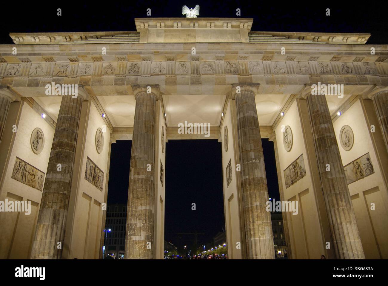 Brandenburg Tor à Berlin, Nightshot, Allemagne, Europe Banque D'Images