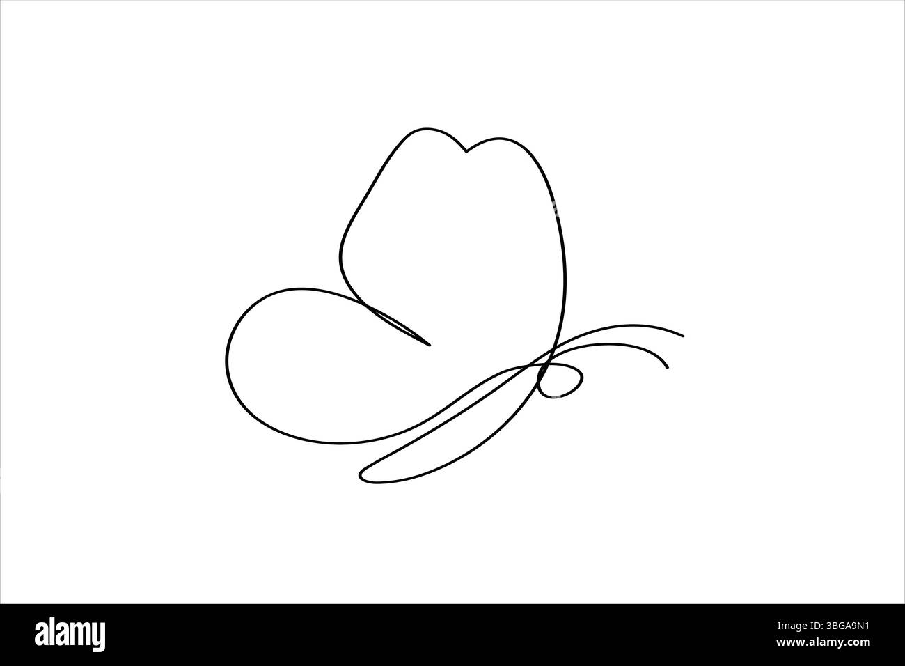 Papillon continu d'une ligne dessin minimaliste illustration vectorielle unique Illustration de Vecteur