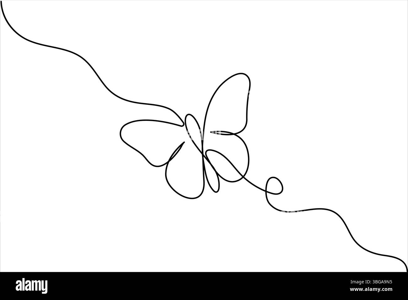 Papillon continu d'une ligne dessin minimaliste illustration vectorielle unique Illustration de Vecteur
