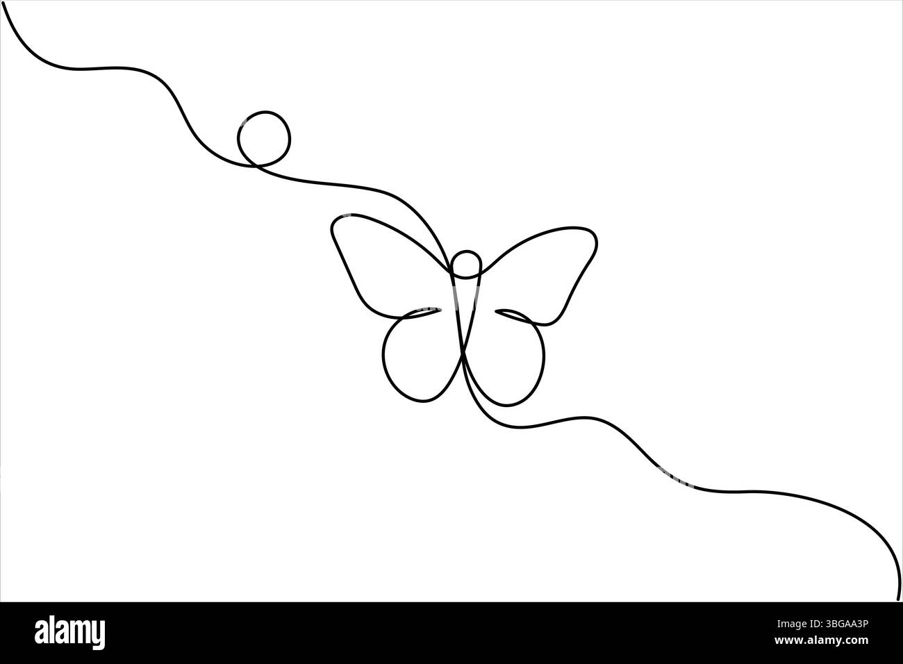 Dessin papillon en ligne continue dessin vectoriel minimal simple Illustration de Vecteur